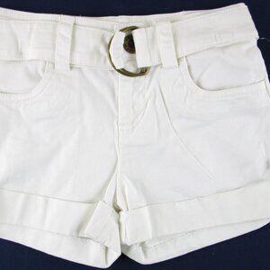 NWT Christie Brooks Girl's White Short Shorts with Belt, Size 7